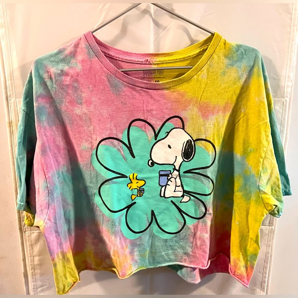 *Peanuts* Snoopy tie dye crop top / used condition/ size XL